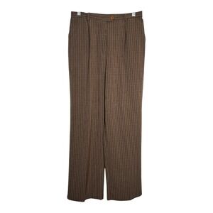 Sag Harbor Petite Plaid Pleated Pants Women's Size 10P Brown Career